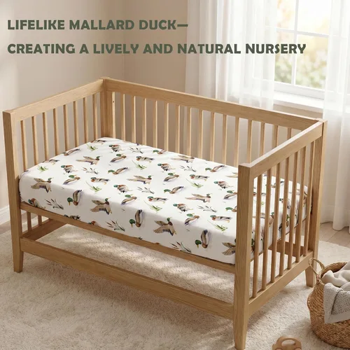 Miniatura 2 de Baby Crib Sheets for Boys 2 Pack, Toddler Bed Sheets Neutral, Extra Breathable, Soft, Stretchy Microfiber, 28"x 52" Fitted Sheet for Standard Crib &