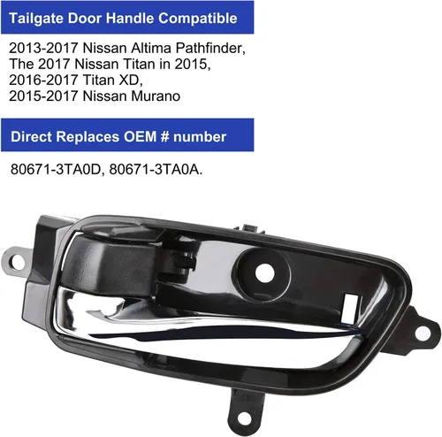 Miniatura 4 de Manija de puerta interior del lado del conductor delantera izquierda con kit de reparación para Nissan Altima Pathfinder 2013-2017, Nissan Titan