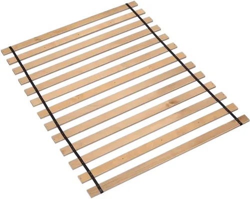 Signature Design by Ashley - Soporte de colchón de madera con tablillas enrollables y cordón de nylon, tamaño matrimonial, color beige