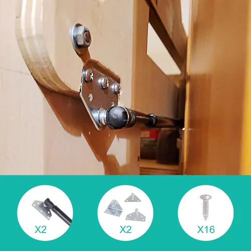Miniatura 3 de Puntales de Gas para Casa Amortiguadores de Gas Soportes de Elevación Resorte de Gas para Cama Armario Ventana (13 lb, 10 pulgadas)