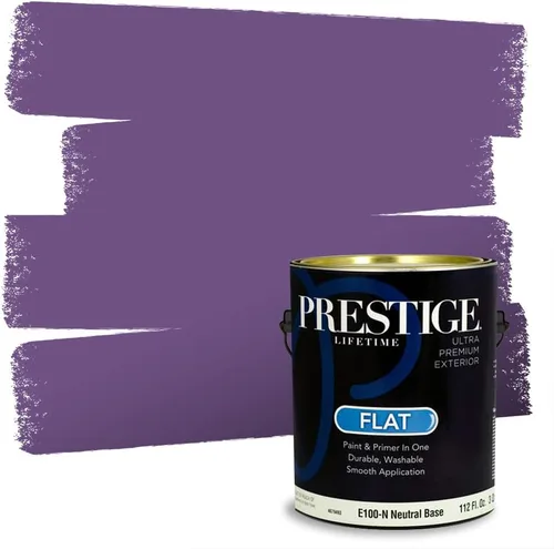 Miniatura 57 de PRESTIGE Pinturas de pintura interior e imprimación en uno, 1 galón, plano, combinación comparable de Sherwin Williams* Kimono Violet*