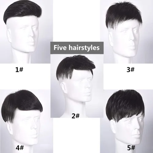 Miniatura 7 de viviaBella Extensión de cabello humano tipo tupé de encaje atado a mano con clip, extensiones de cabello para hombres con pérdida de cabello, negro