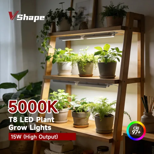 Miniatura 2 de Paquete de 2 luces LED de crecimiento de 1 pie, espectro completo de 5000 K, 30 W (2 x 15 W), lámpara de cultivo enlazable, luces de cultivo T8