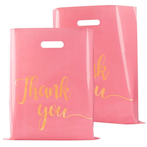 Miniatura 10 de Paquete de 100 Bolsas de Compras Negras de Agradecimiento para Pequeñas Empresas - 9"x12" Extra Gruesas 2.36 Mil Bolsas de Agradecimiento de Negro