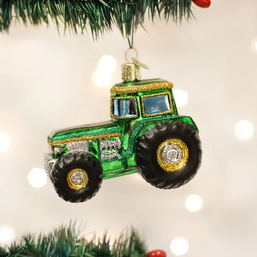 Miniatura 2 de Old World Christmas - Adorno de tractor de vidrio soplado para árbol de Navidad, decoración festiva artesanal, colección de herramientas