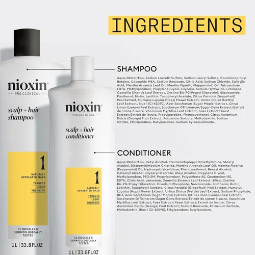 Miniatura 12 de Nioxin Shampoo & Conditioner Liter Duo Sets Prepacks with Pumps Included Systems 1-4 For Natural, Colored, & Damaged Hair with Light to