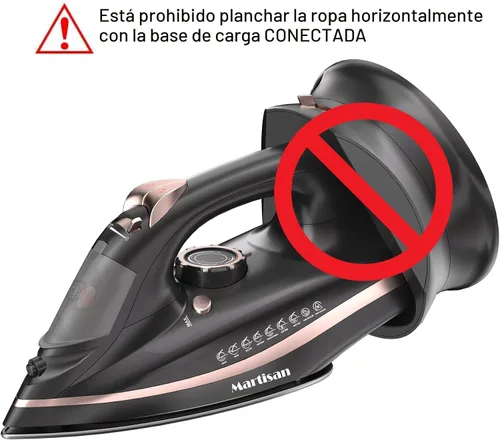 Miniatura 5 de Martisan Plancha inalámbrica para ropa, 1600 W, inalámbrico, calentamiento rápido, cable retráctil, base de carga de energía, suela de cerámica