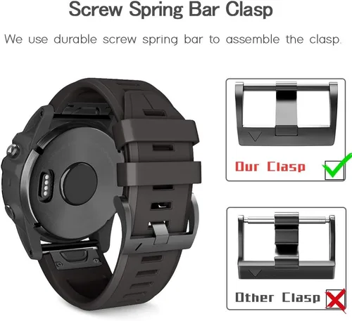 Miniatura 4 de ANCOOL Correa de reloj Garmin Fenix 5X/7X/6X Quickfit de 1.024 in compatible con Fenix 6X Pro/5X Plus/7X Pro/8 2.008 in (negro, verde oliva)