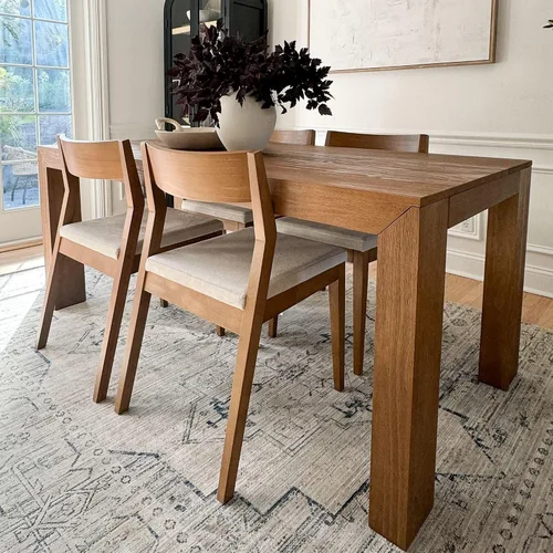 Miniatura 14 de Plank+Beam Mesa de comedor de 48 pulgadas, mesa de cocina de madera maciza de 48 pulgadas, mesa de comedor rectangular para comedor, oficina