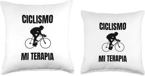 Miniatura 3 de Regalos Ciclismo de Ruta Mi Terapia Road Cycling Enthusiast Ciclismo de Ruta Throw Pillow, 18x18, Multicolor