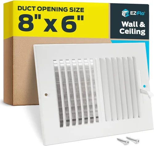 Miniatura 8 de EZ-FLO 61660 - Cubierta de ventilación de aire de 6 x 6 pulgadas (apertura de conducto) para pared o techo, registro de ventilación bidireccional