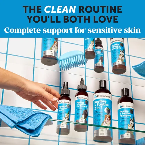 Miniatura 5 de Pet Honesty Restore + Soothe 2 en 1 Champú + Acondicionador para piel sensible para perros y gatos - Suplemento para piel y pelaje de perros - Calma