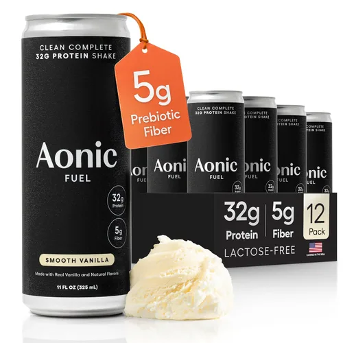 Miniatura 10 de Aonic Fuel - Batido de proteínas, chocolate rico, sin lactosa, 11 onzas líquidas (paquete de 12) 1.13 oz de proteína, 0.18 oz de fibra, sin
