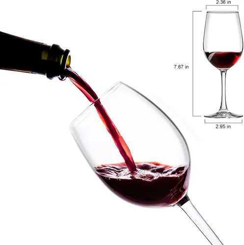 Miniatura 2 de Juego de 2 copas de vino Haoxishui, juego de 10 onzas de copas de vino de tallo largo para vino tinto y vino blanco, regalo de Navidad, regalo