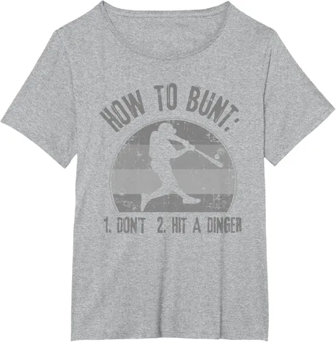 Miniatura 71 de Cómo Bunt Don't Hit A Dinger - Camiseta divertida de béisbol y sóftbol, Negro, S