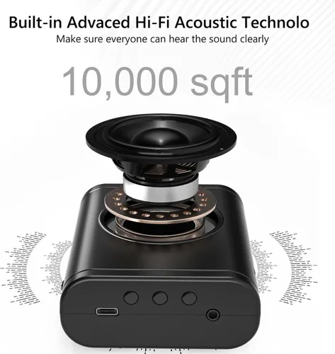 Miniatura 4 de Amplificador de voz inalámbrico con micrófono Lavalier inalámbrico, altavoz Bluetooth, sistema PA, soporte USB/TF/SD, micrófono omnidireccional