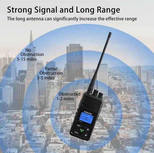 Miniatura 6 de SAMCOM Walkie Talkie Radio bidireccional de largo alcance de 5 vatios recargable con micrófono parlante, radios de 2 vías SAMCOM de alta resistencia