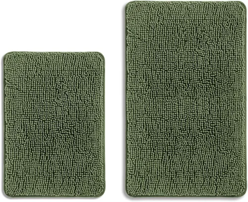 Miniatura 347 de Alfombra de baño pequeña de 12 x 18 pulgadas, lavable y absorbente, antideslizante, alfombra de baño de felpilla gruesa y suave para baño, ducha