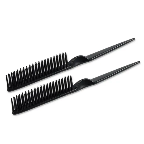 SIMPOR Peine de pelo de 3 filas para desenredar natural, cepillo de peinado de pelo, cerdas de nailon, destrenzar, peine de cola de rata, para