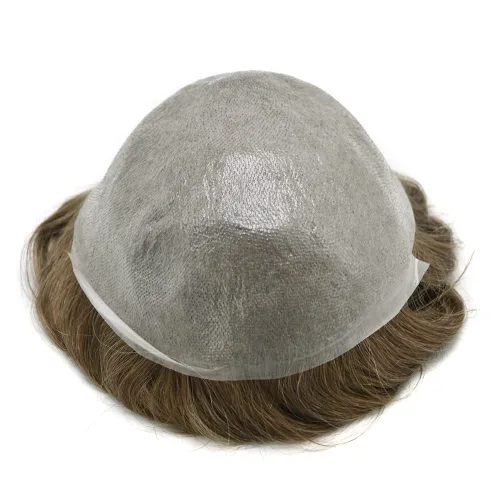 Miniatura 4 de Toupee - Pieza de cabello humano real, sistema de reemplazo de cabello de piel ultrafina, piezas de cabello tipo tupé, prótesis de cabello con bucle