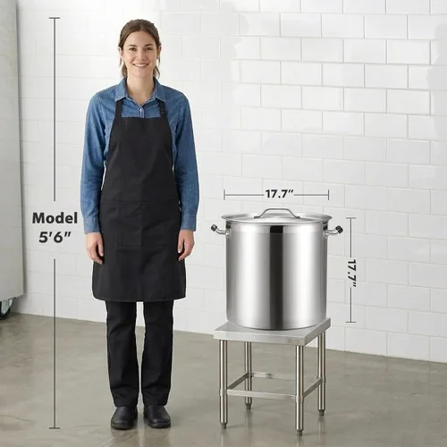 Miniatura 4 de CURTA Olla grande de 20 cuartos de galón con tapa, certificación NSF, olla de cocina de acero inoxidable 18/8 de 3 capas, utensilios de cocina