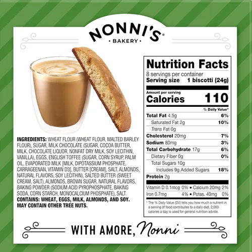 Miniatura 3 de Nonni's, Biscotti de almendra y toffee, 6.88 onzas
