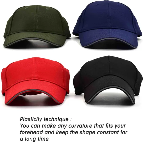 Miniatura 7 de TSSGBL Gorras de béisbol de alta calidad con estructura lisa ajustable de moda en blanco con ala de sándwich reflectante, Medium-X-Large