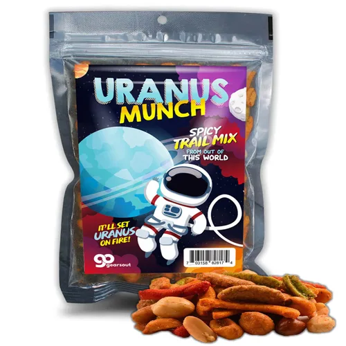 Uranus Munch - Mezcla de frutos secos picantes prémium del tío Frank - Regalos comestibles para adolescentes - Mezcla picante - Hecho en los Estados