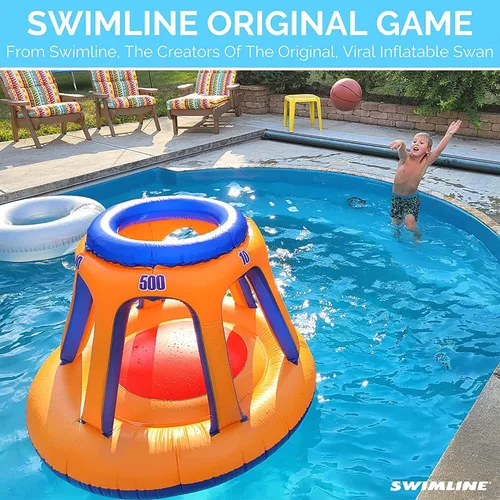 Miniatura 9 de Piscina inflable gigante de juguete Swimline para shootball Juego de baloncesto flotante (inflable)