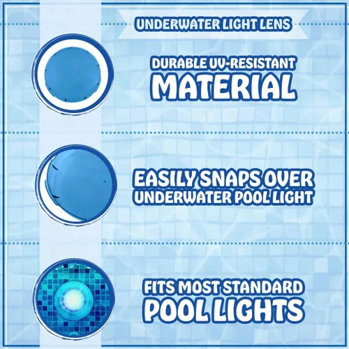 Miniatura 5 de Poolzilla Lente submarina incandescente azul para luz de piscina, compatible con Pentair Amerlite, 7.5 pulgadas