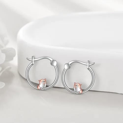 Miniatura 117 de VONALA Bonitos aretes de aro de plata de ley 925, regalos de cumpleaños para mujer