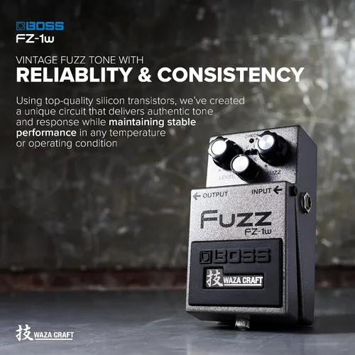 Miniatura 8 de BOSS FZ-1w FUZZ - Pedal de efectos de distorsión. Pedal de artesanía Waza premium todo analógico para la mejor experiencia de tono BOSS Tone. Modos