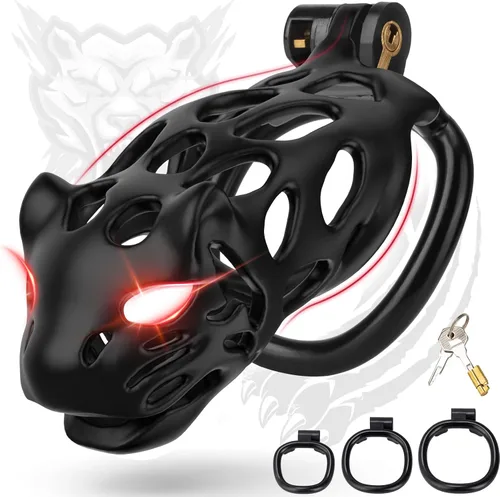 Miniatura 7 de Jaula de castidad, dispositivo de castidad masculina invisible ligero con 3 anillos activos, jaula grande para pene impresa en 3D, juguetes sexuales