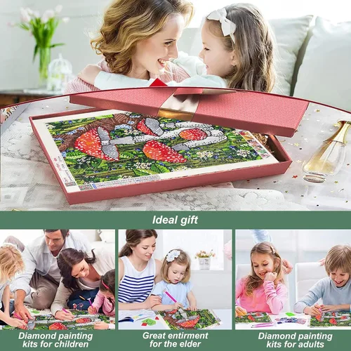 Miniatura 2 de Stalente Kits de pintura de diamantes para adultos, pintura de diamante 5D con taladro redondo completo para decoración de pared del hogar, hongos