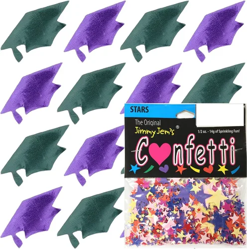 Miniatura 16 de Confetti Grad Cap Negro, Azul Marino Combo - 2 bolsas de media onza (1 oz)