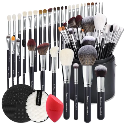 Miniatura 11 de Conjunto de brochas profesionales para maquillaje de 26 piezas, brochas de maquillaje de pelo de cabra natural real etiquetadas, conjunto de brochas