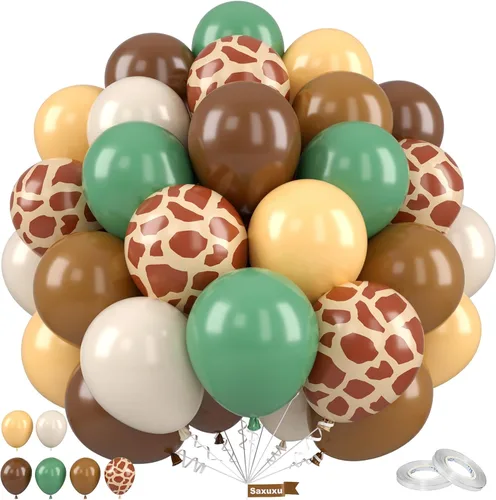 Miniatura 15 de Globos Saxuxu azul, amarillo y naranja, de 12 pulgadas, globos retro azul marino, amarillo y naranja, de látex y helio para cumpleaños de niños