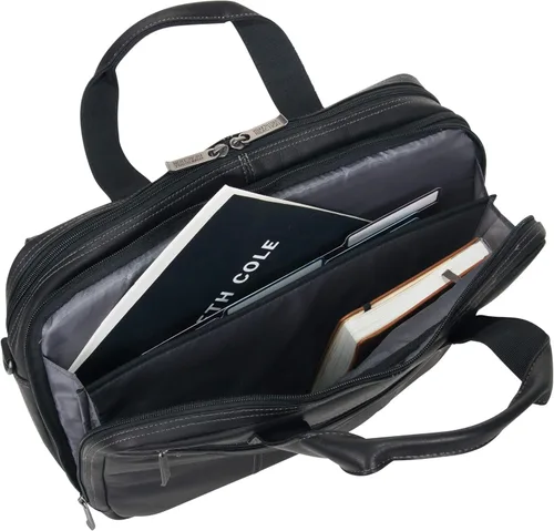 Miniatura 8 de Kenneth Cole REACTION "Out of the Bag" Manhattan - Bolso bandolera de cuero colombiano para laptop de 15.6" para viajes y negocios