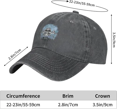Miniatura 8 de Cowboy Hat Trendy Hats for Man and Women Djustable Four Season Outdoor Baseball Cap of Hell Skull with Angel Deep Heather