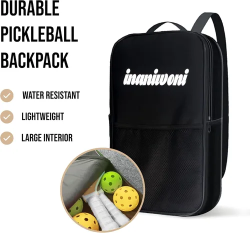 Miniatura 5 de Juego de 2 palas de pickleball - Superficie de fibra de vidrio y núcleo de panal de polipropileno Palas ligeras de pickball 4 pelotas