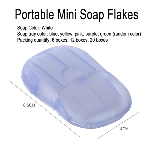 Miniatura 2 de XXYXXY 20 cajas (400 hojas) portátil desechable de viaje jabón de mano hoja de papel lavado a mano hoja de jabón de papel de baño (color al azar)