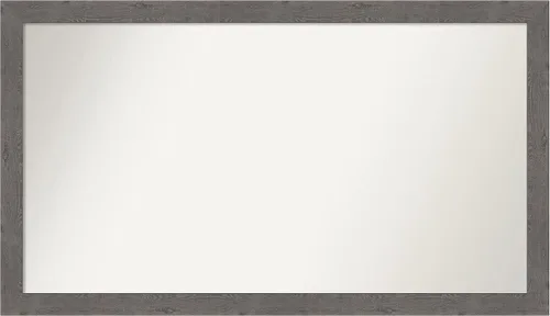 Miniatura 414 de Amanti Art Espejo de baño gris para sobre el fregadero, 31 x 48 pulgadas, espejo de tocador rectangular estrecho de color gris, marco de madera