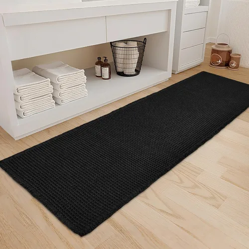 Miniatura 43 de ZALL - Tapete de baño de punto gofre beige, súper absorbente, antideslizante, color crema, 18 x 30 pulgadas, lavable a máquina, ultra suave