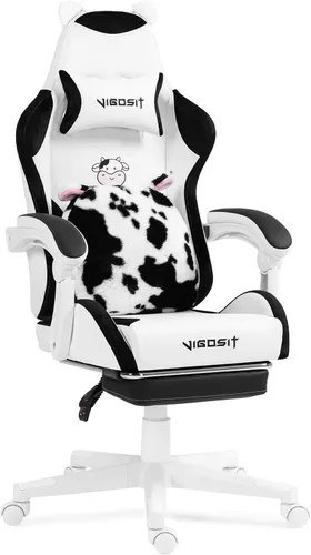 Miniatura 14 de Gaming Chair, Home Office Computer Chair, Ergonomic Executive Swivel Rolling Chair with Footrest Comfortable Headrest and Lumbar Support for Back