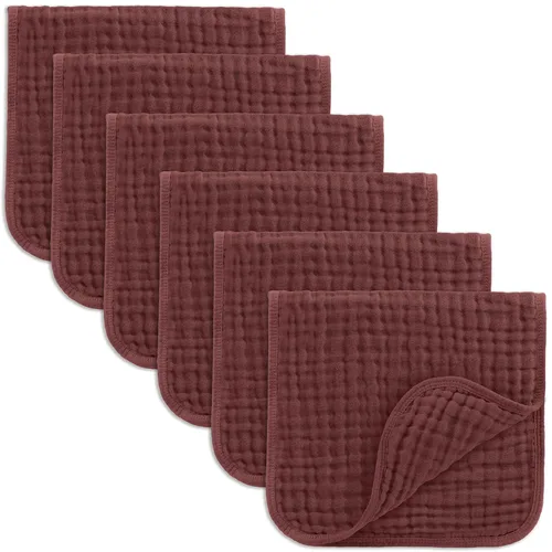 Miniatura 39 de Comfy Cubs - Paquete de 6 paños de muselina para eructos, 20 x 10 pulgadas, grandes, de 6 capas, 100 % algodón ultra absorbente para babeo