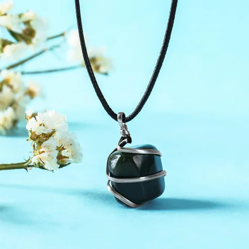 Miniatura 59 de PYOR Collar con colgante curativo de Reiki de cristal, gemas de buena suerte, prosperidad, riqueza, piedras preciosas naturales, collares de buena