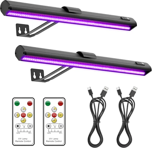 Onforu - Luz Negra para Tapiz de Luz Negra, Luz de Imagen Recargable de 15 Pulgadas con Control Remoto, Barra de Luz Negra de 4000mAh para Póster