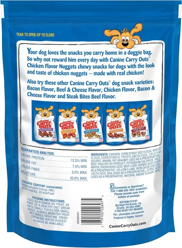 Miniatura 2 de Canine Carry Outs Golosinas para perros, pepitas con sabor a pollo, 22.5 onzas (paquete de 4), hechas con pollo real