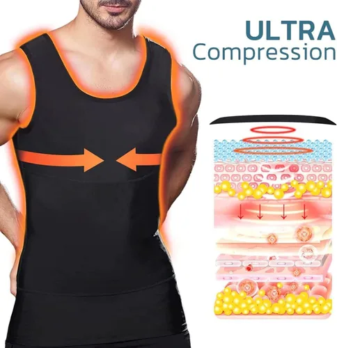 Miniatura 5 de CGTFY - Camiseta sin mangas de compresión de compresión para hombre, chaleco de compresión para hombre, A