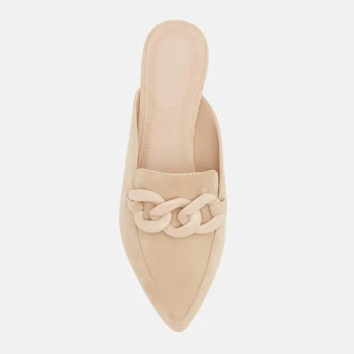 Miniatura 4 de Juliet Holy Mocasines planos para mujer, con puntera puntiaguda, sin espalda, sin cordones, con cadena de metal